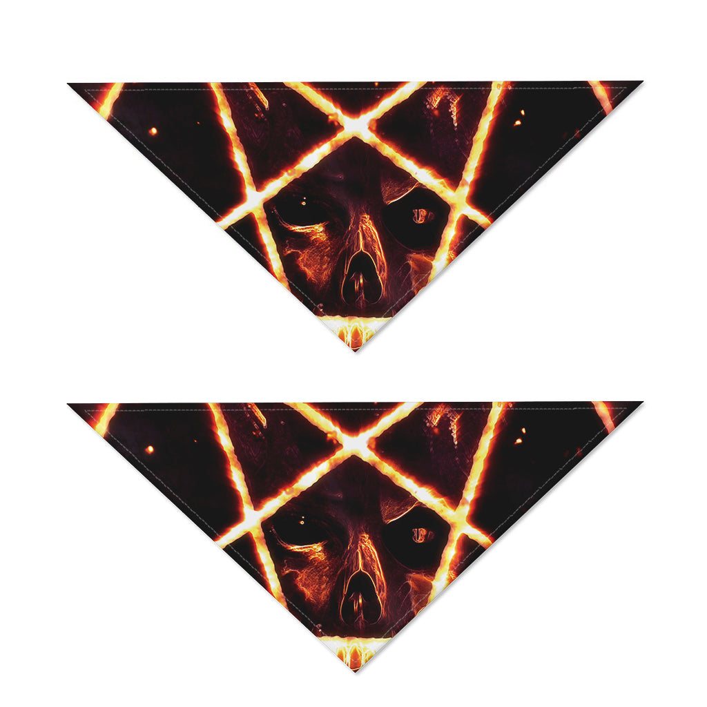 Flame Satanic Pentagram Print Dog Bandana