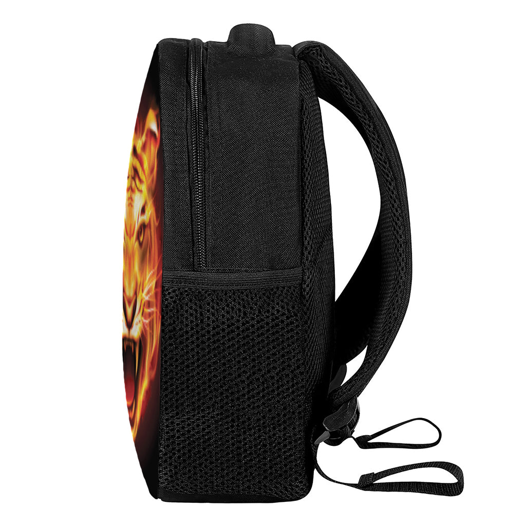 Flame Tiger Print Casual Backpack