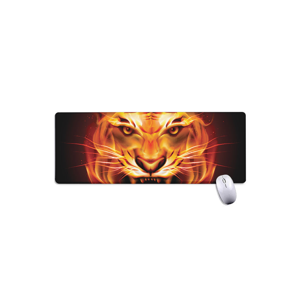 Flame Tiger Print Extended Mouse Pad