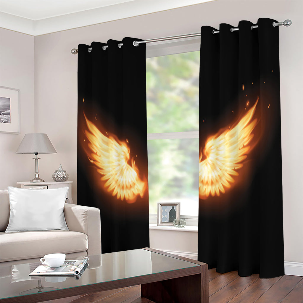 Flame Wings Print Extra Wide Grommet Curtains
