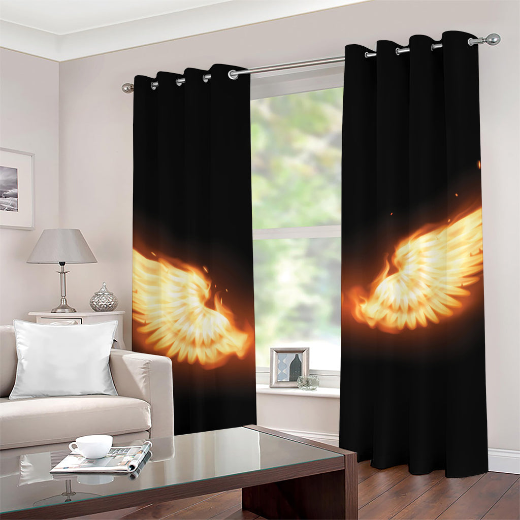 Flame Wings Print Grommet Curtains