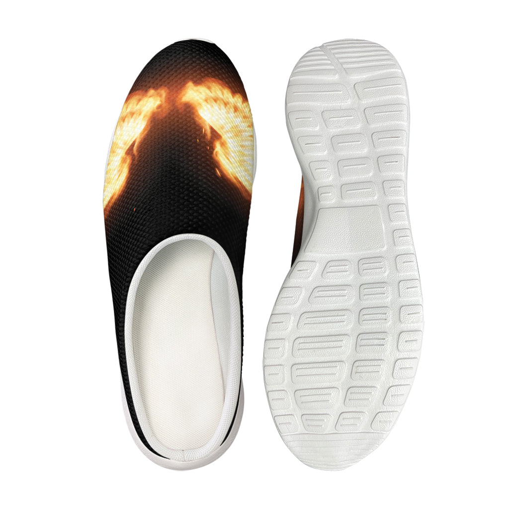 Flame Wings Print Mesh Casual Shoes
