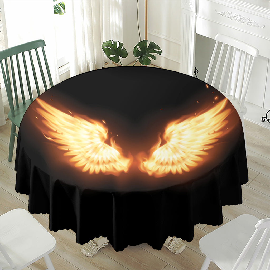 Flame Wings Print Waterproof Round Tablecloth