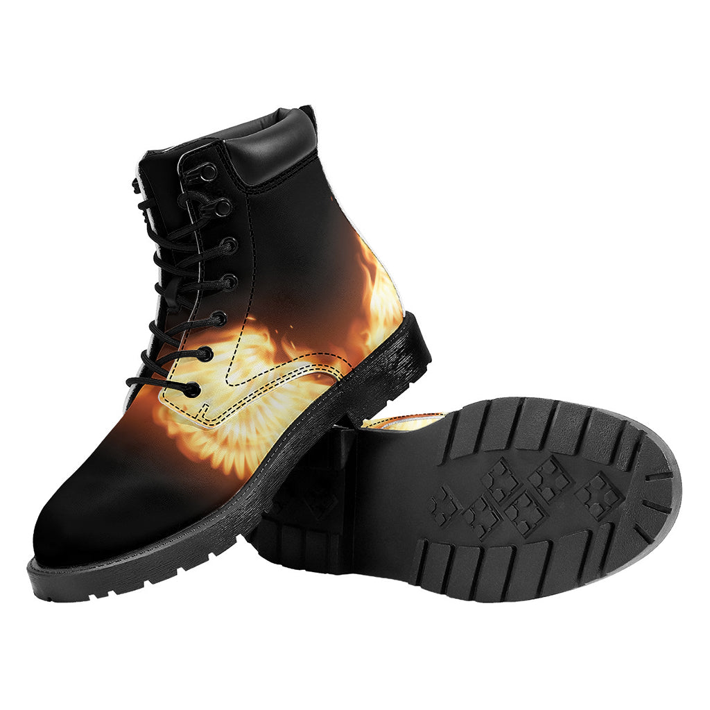 Flame Wings Print Work Boots