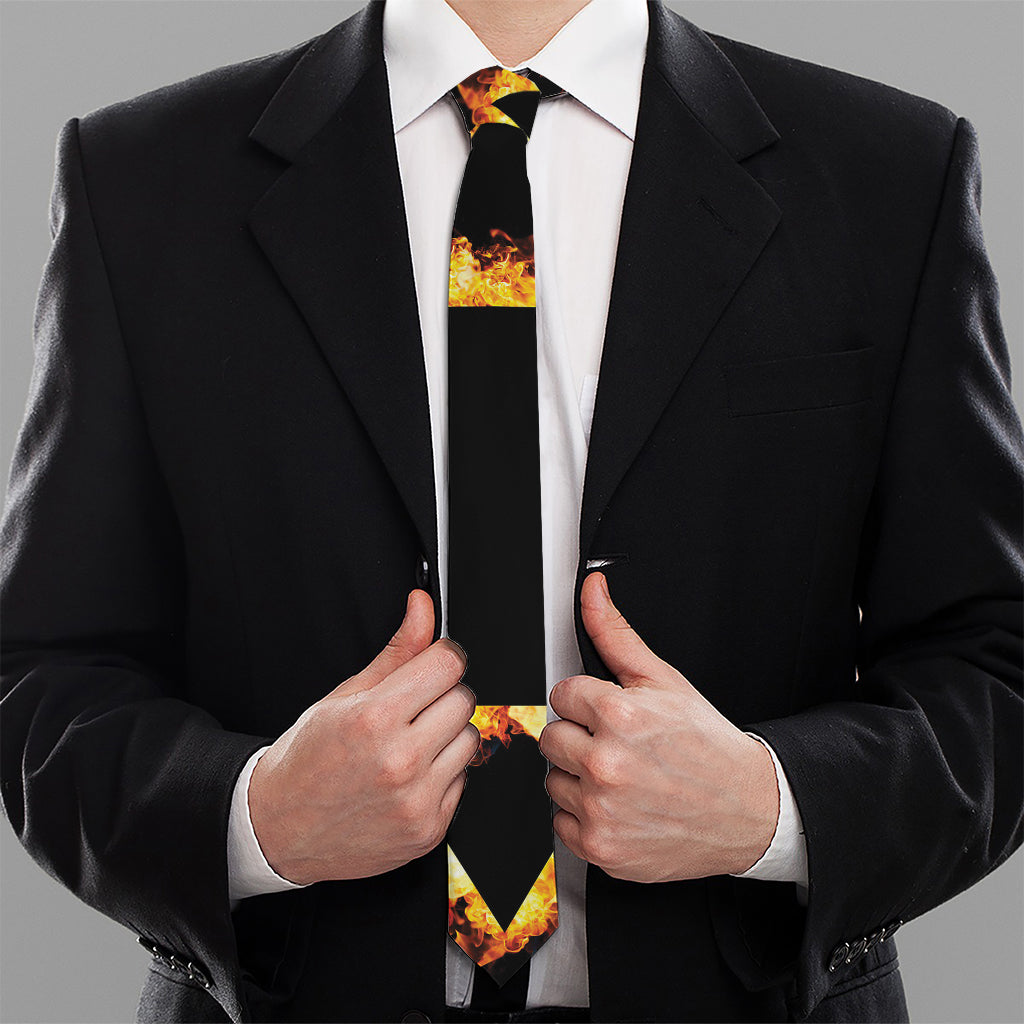 Flaming Star of David Print Necktie