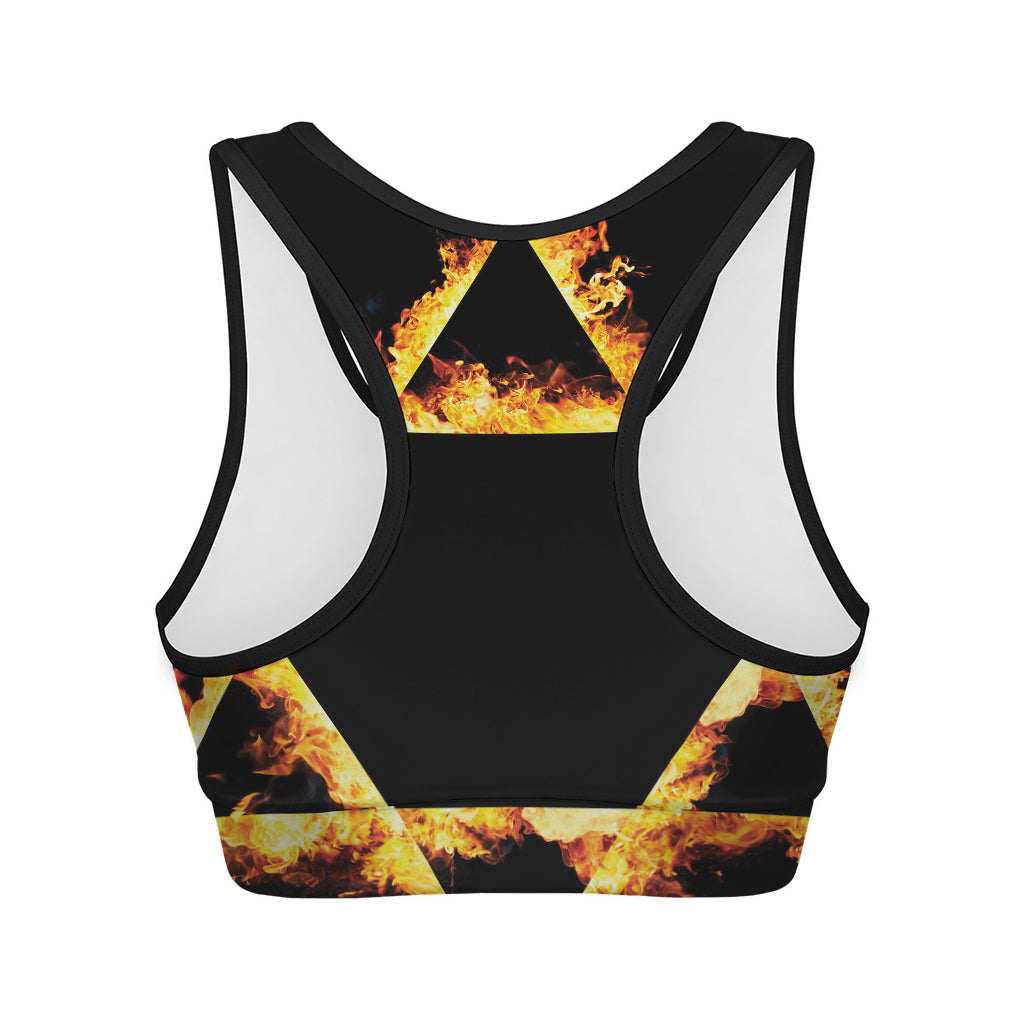 Flaming Star of David Print Women's Sports Bra