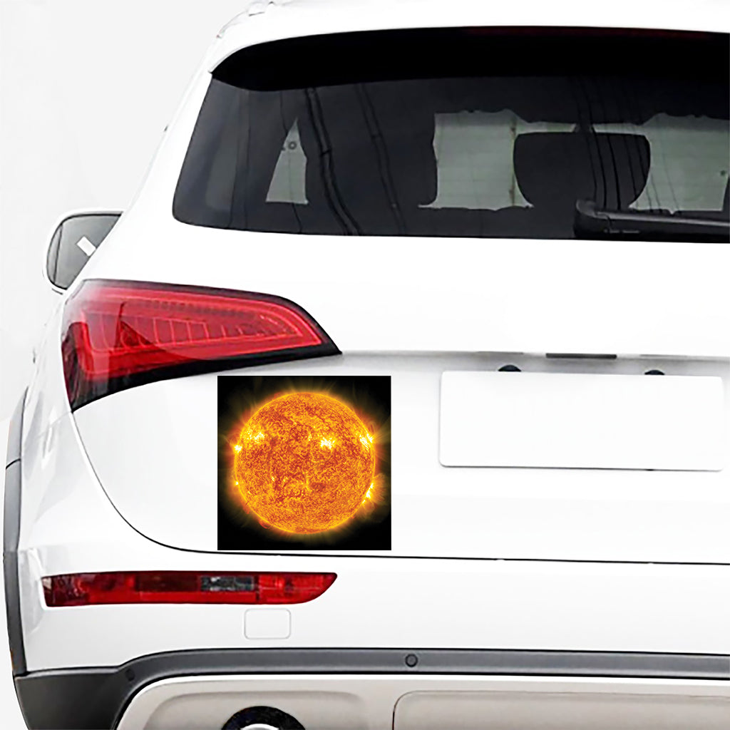 Flaming Sun Print Car Sticker