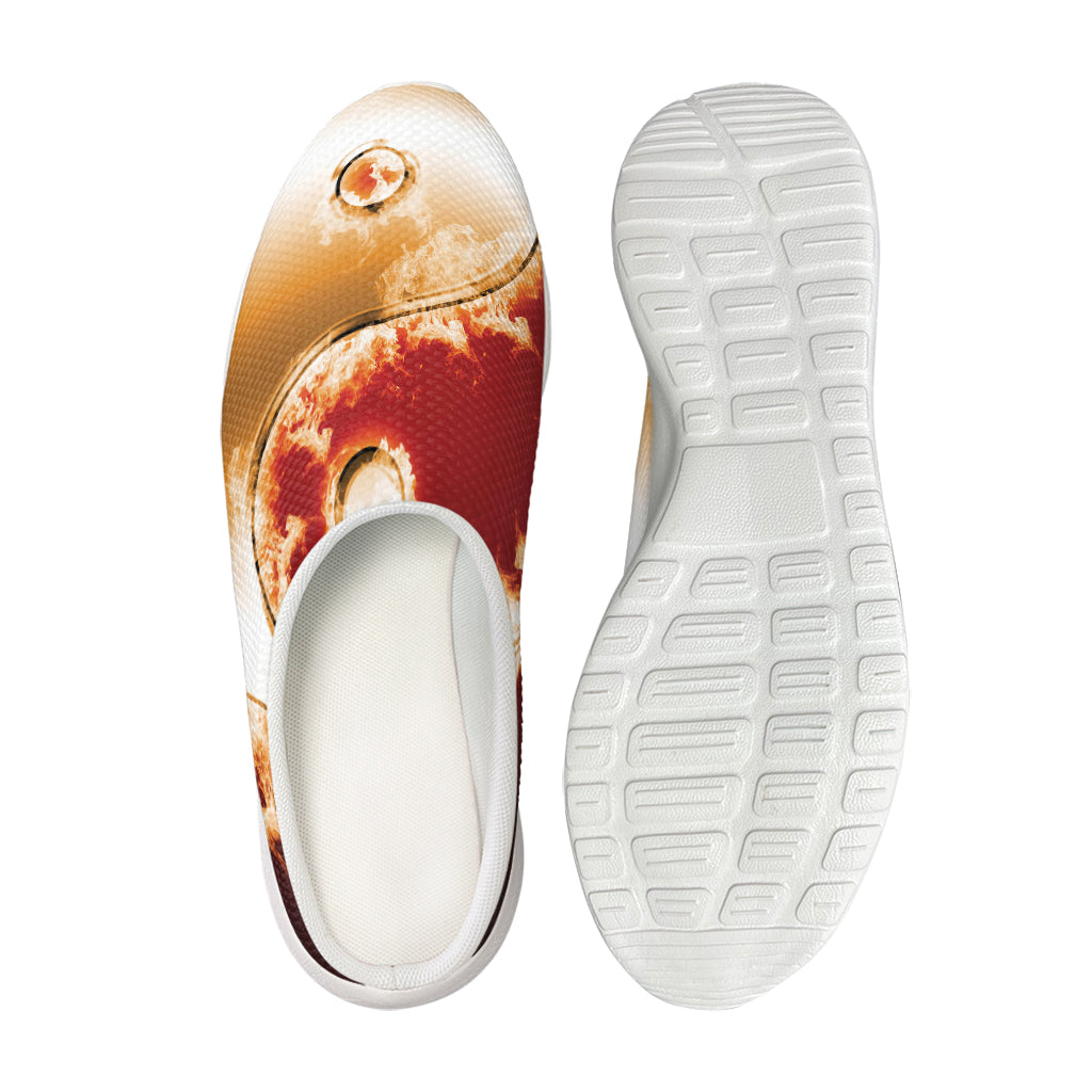 Flaming Yin Yang Print Mesh Casual Shoes