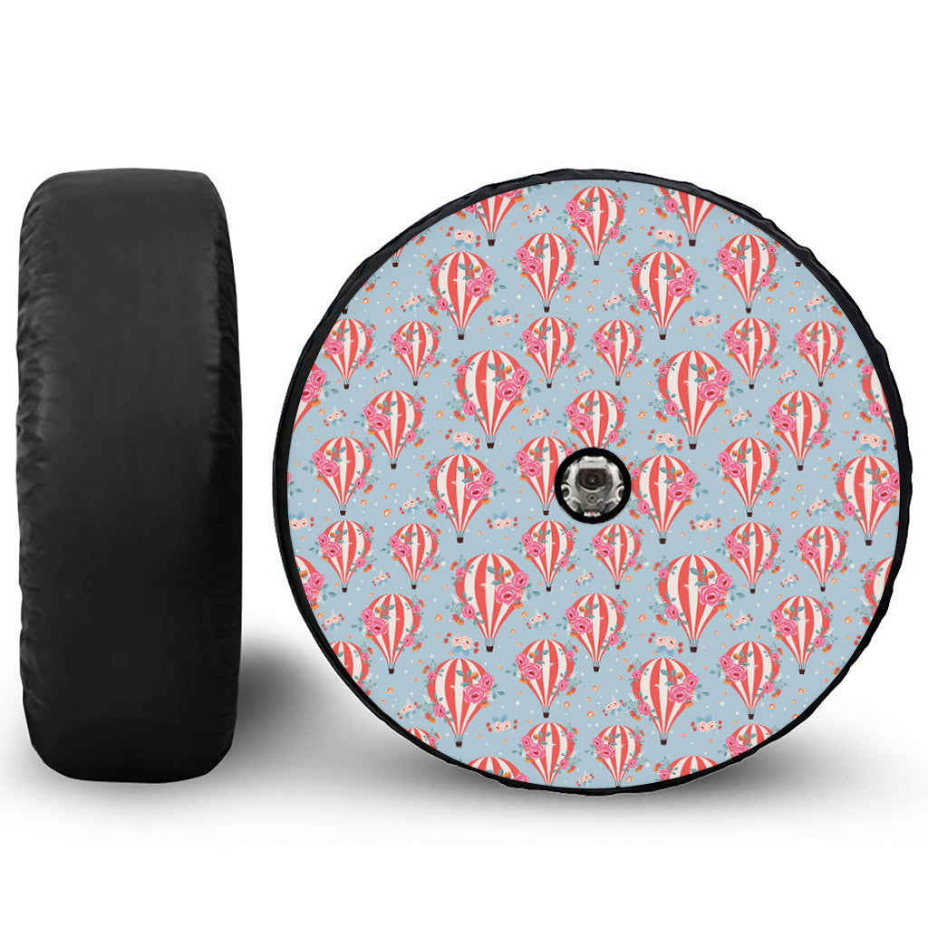 Floral Air Balloon Pattern Print Tire Cover With Camera Hole