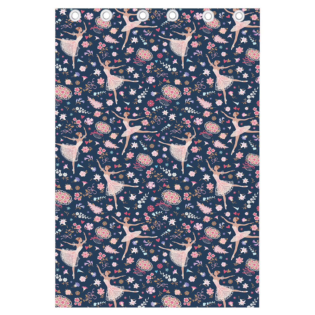 Floral Ballet Pattern Print Curtain