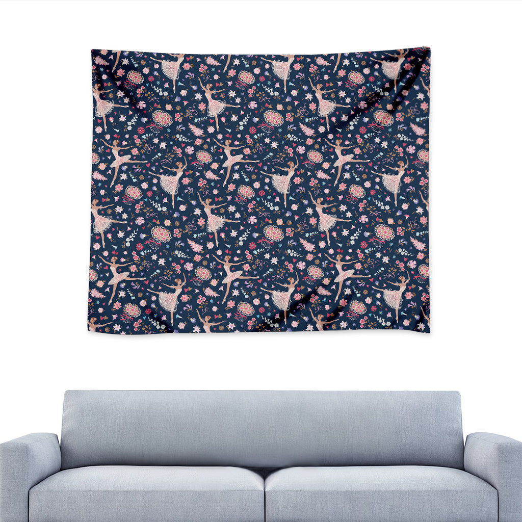 Floral Ballet Pattern Print Tapestry