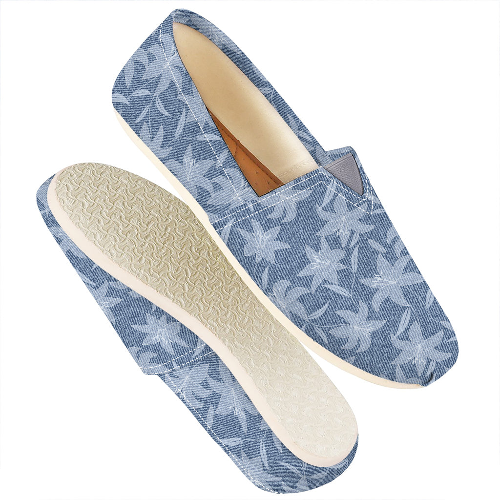 Floral Denim Jeans Pattern Print Casual Shoes