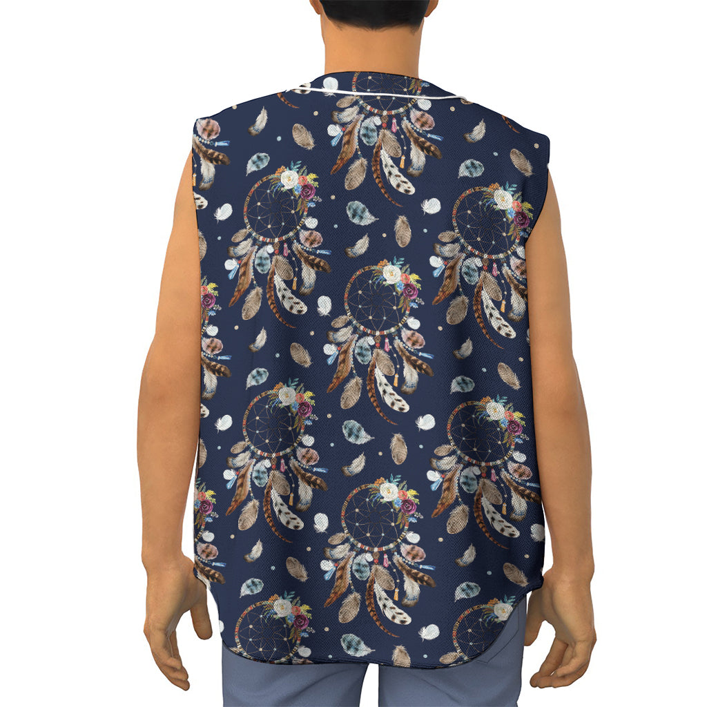 Floral Dream Catcher Pattern Print Sleeveless Baseball Jersey