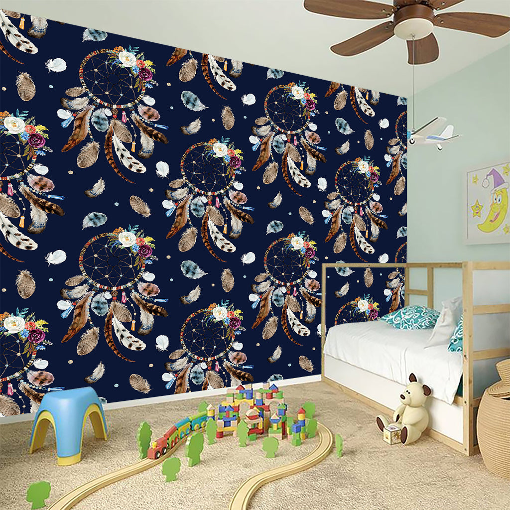 Floral Dream Catcher Pattern Print Wall Sticker