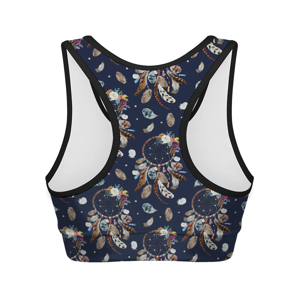 Floral Dream Catcher Pattern Print Women's Sports Bra