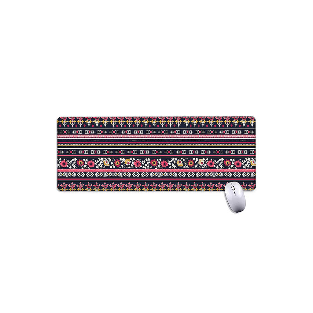 Floral Ethnic Pattern Print Extended Mouse Pad