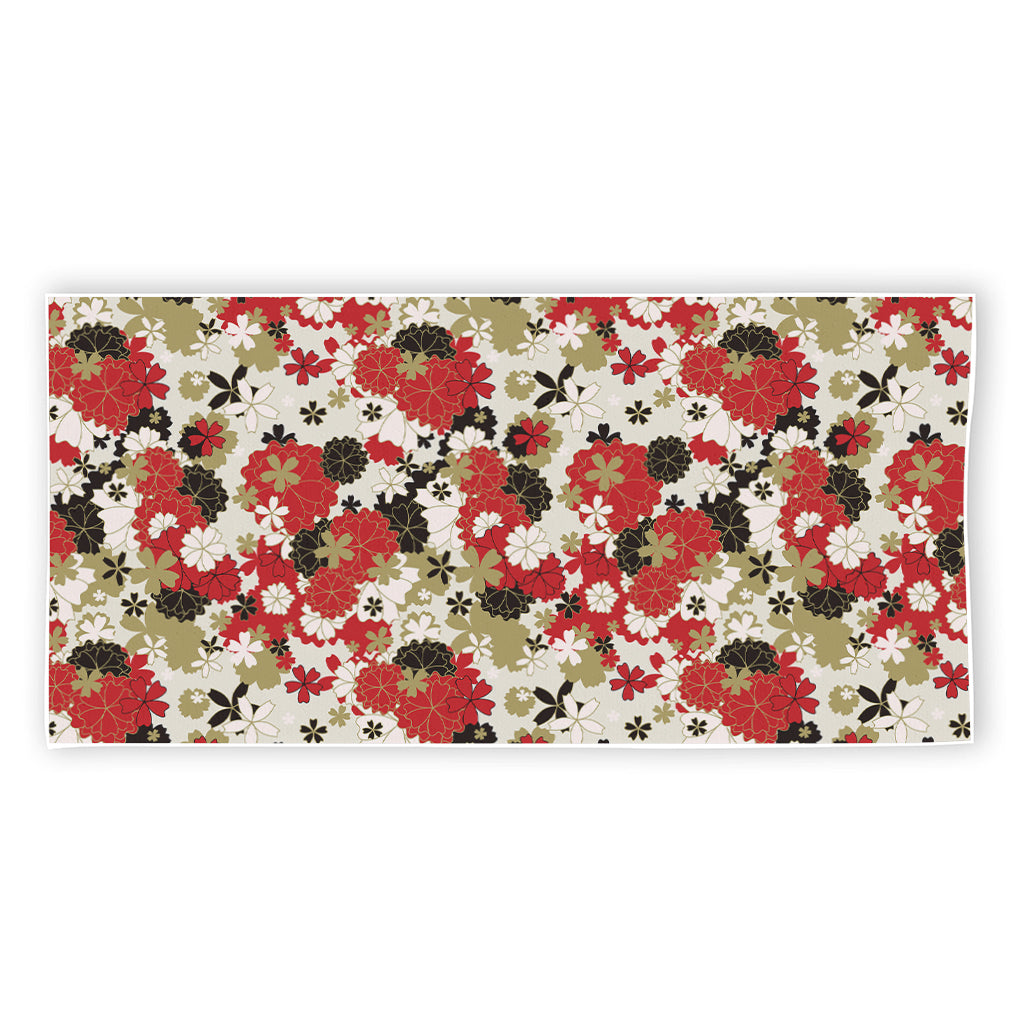 Floral Kimono Pattern Print Beach Towel