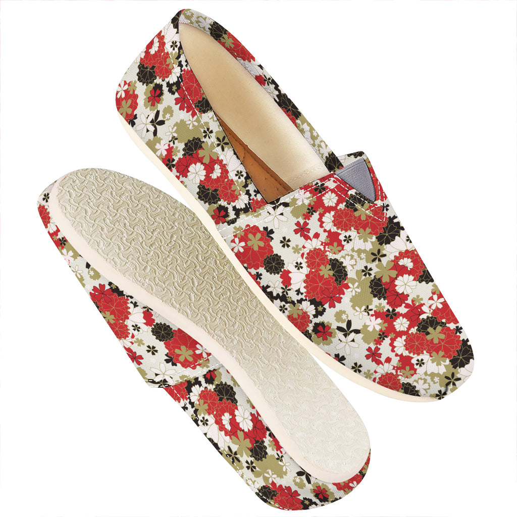 Floral Kimono Pattern Print Casual Shoes