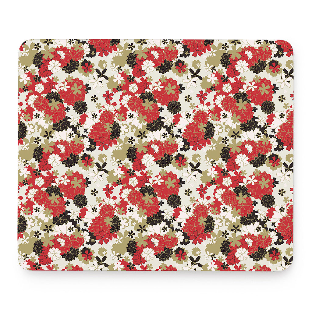 Floral Kimono Pattern Print Mouse Pad