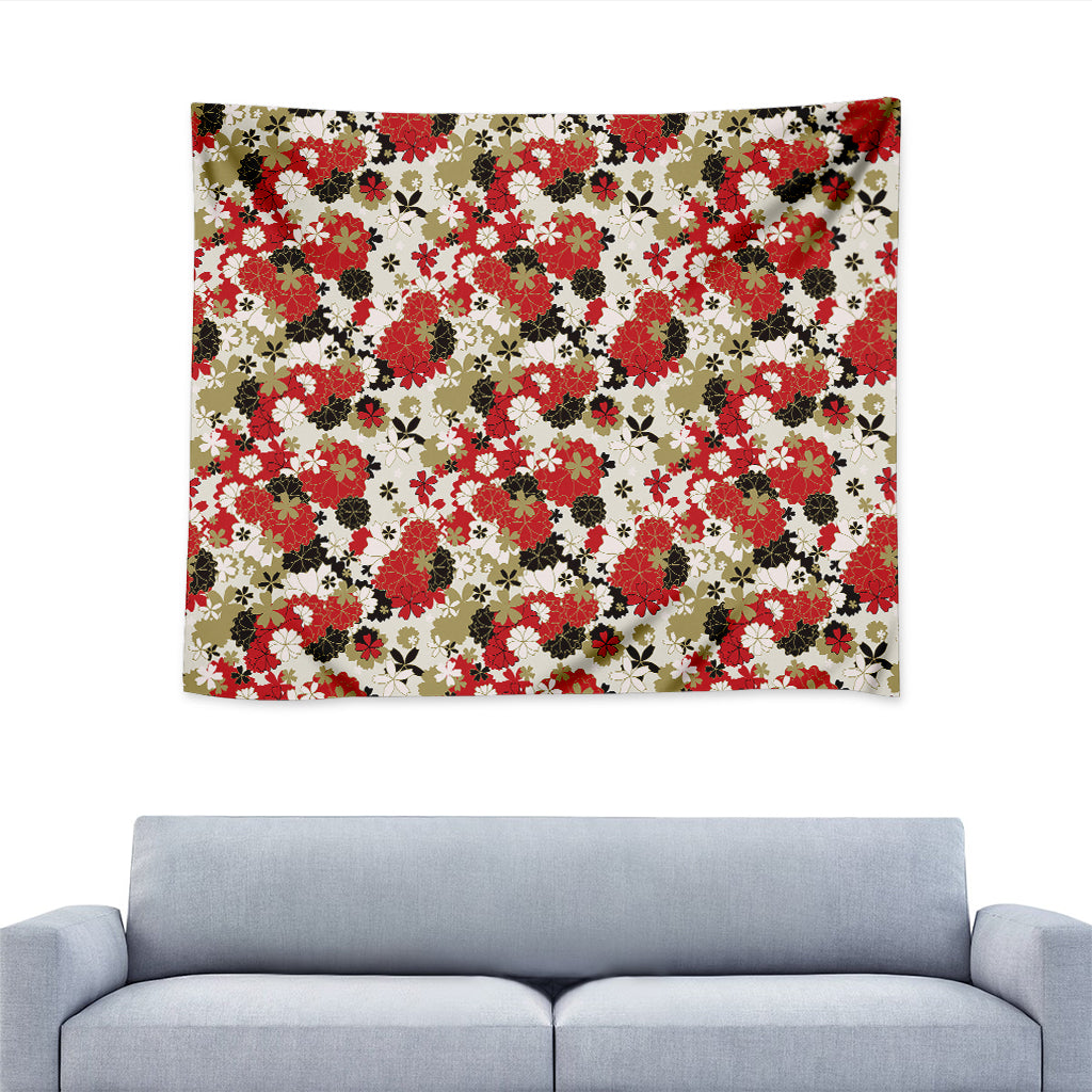 Floral Kimono Pattern Print Tapestry