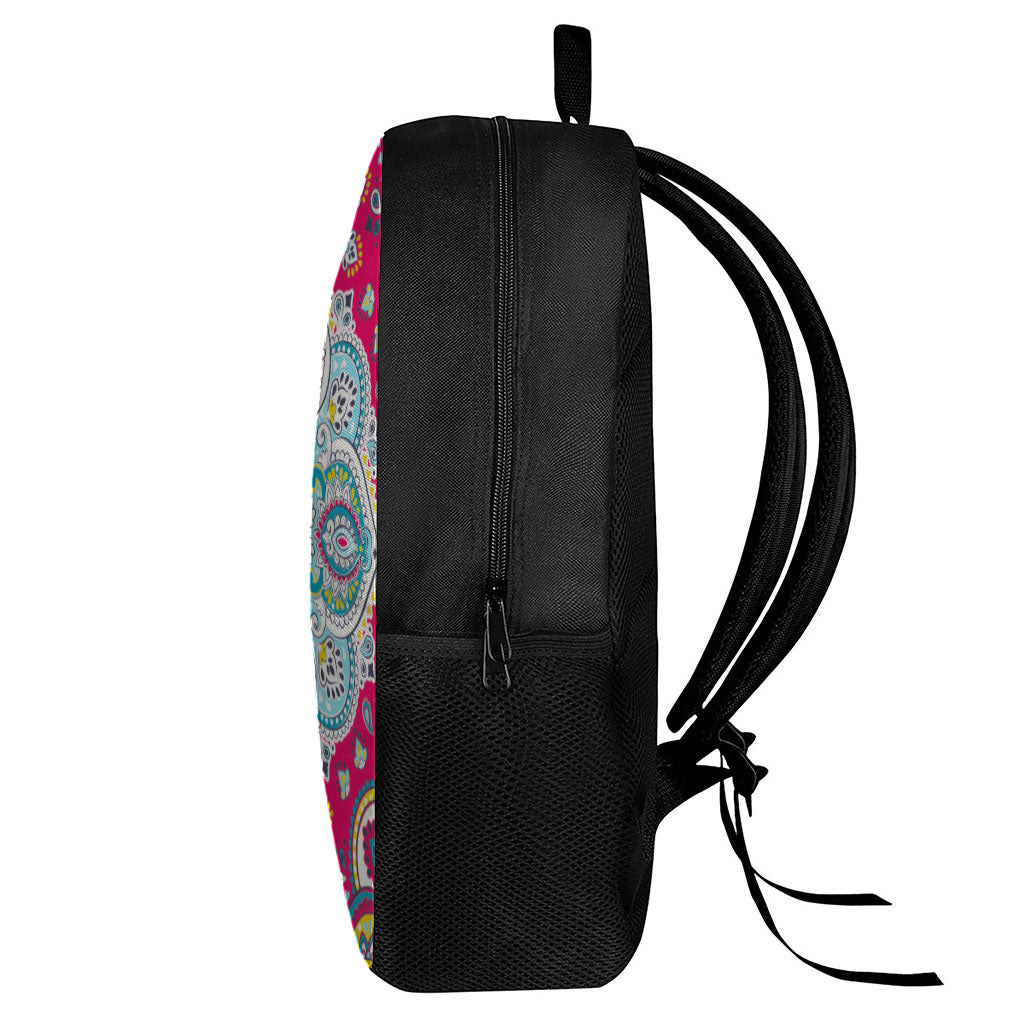 Floral Paisley Mandala Print 17 Inch Backpack