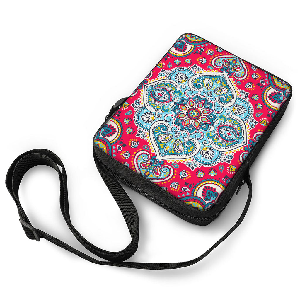 Floral Paisley Mandala Print Rectangular Crossbody Bag