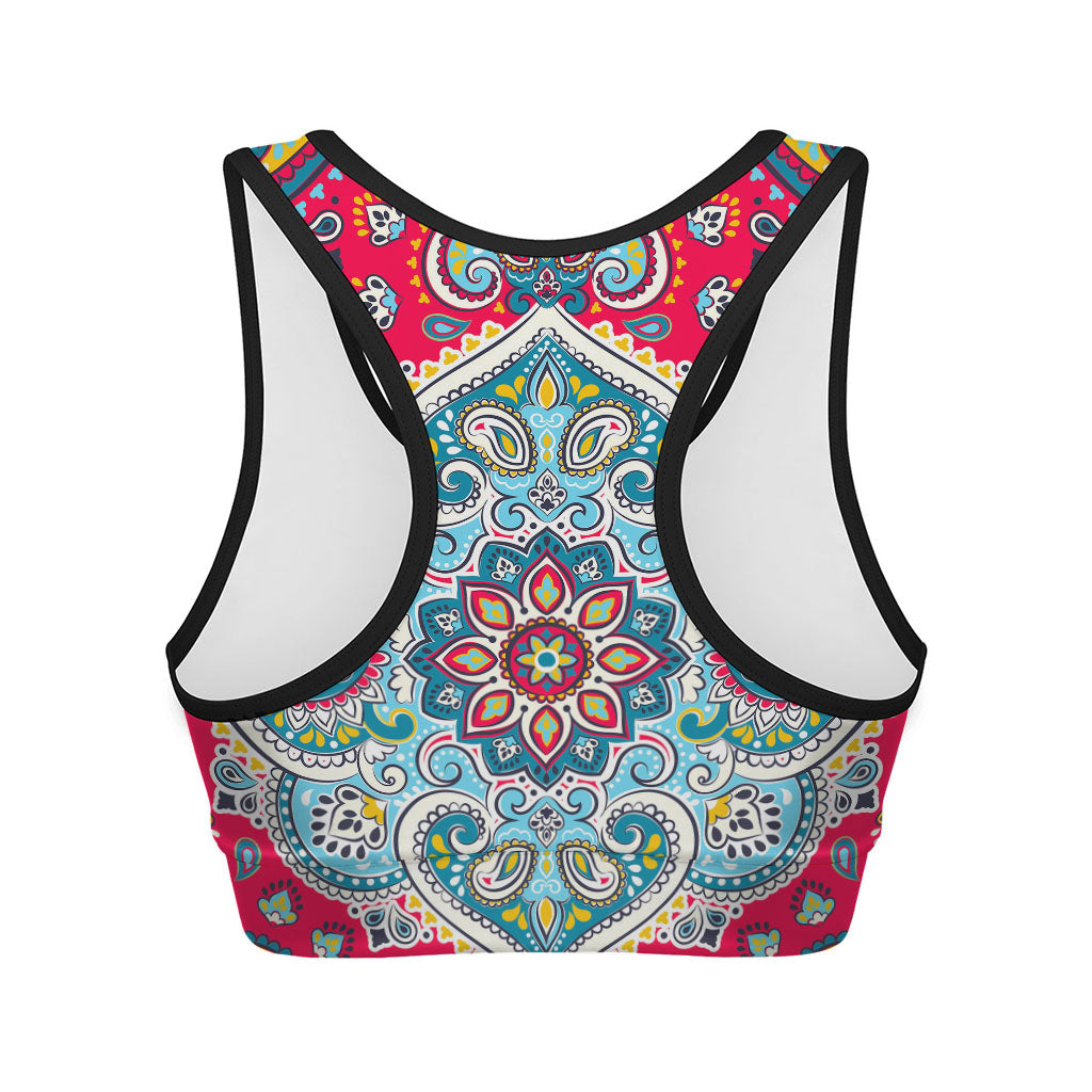 Floral Paisley Mandala Print Women's Sports Bra