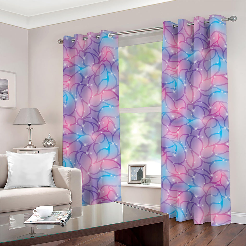Floral Sparkle Print Grommet Curtains