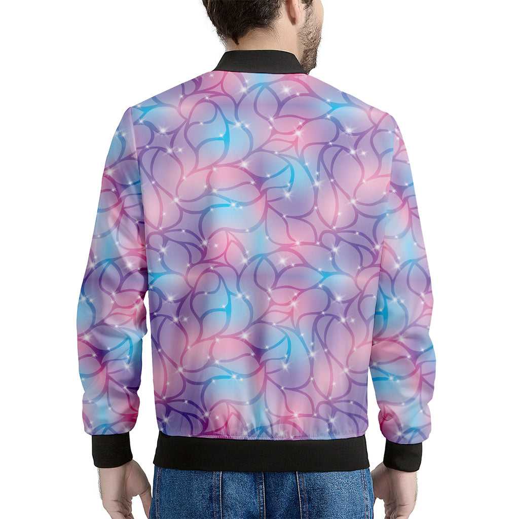 Floral Sparkle Print Men's Bomber Jacket