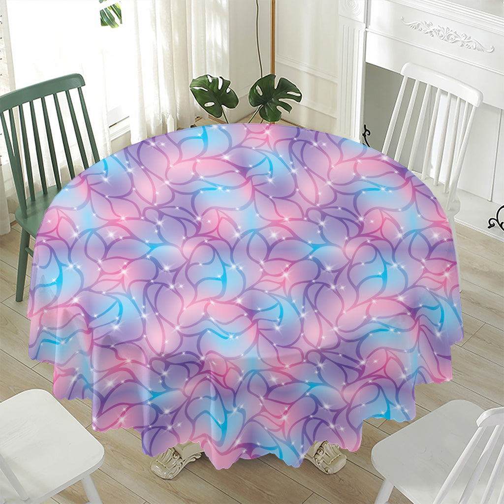 Floral Sparkle Print Waterproof Round Tablecloth
