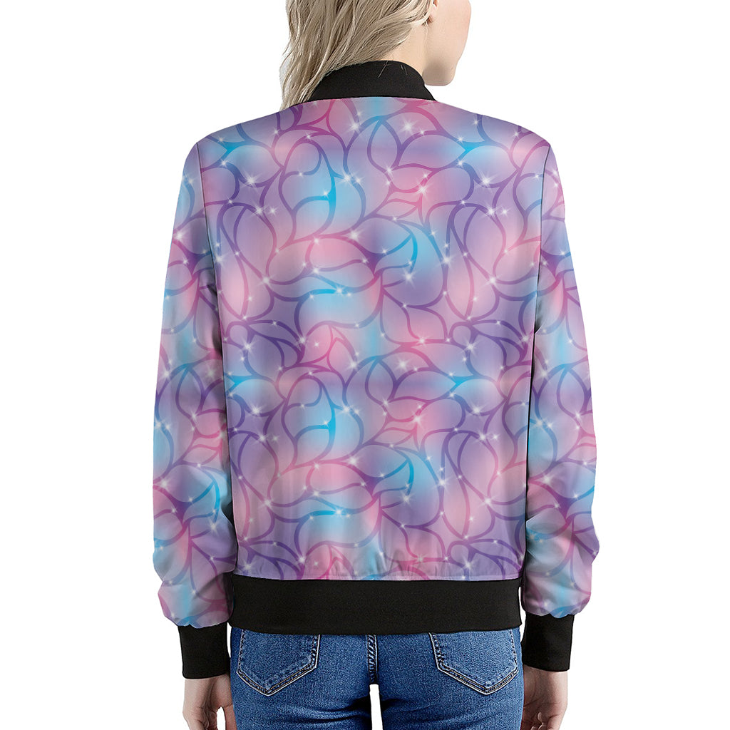 Floral Sparkle Print Women's Bomber Jacket