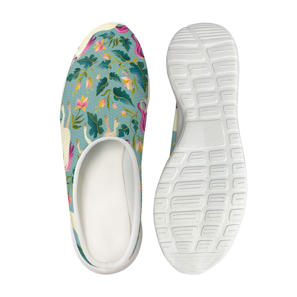 Floral Unicorn Pattern Print Mesh Casual Shoes