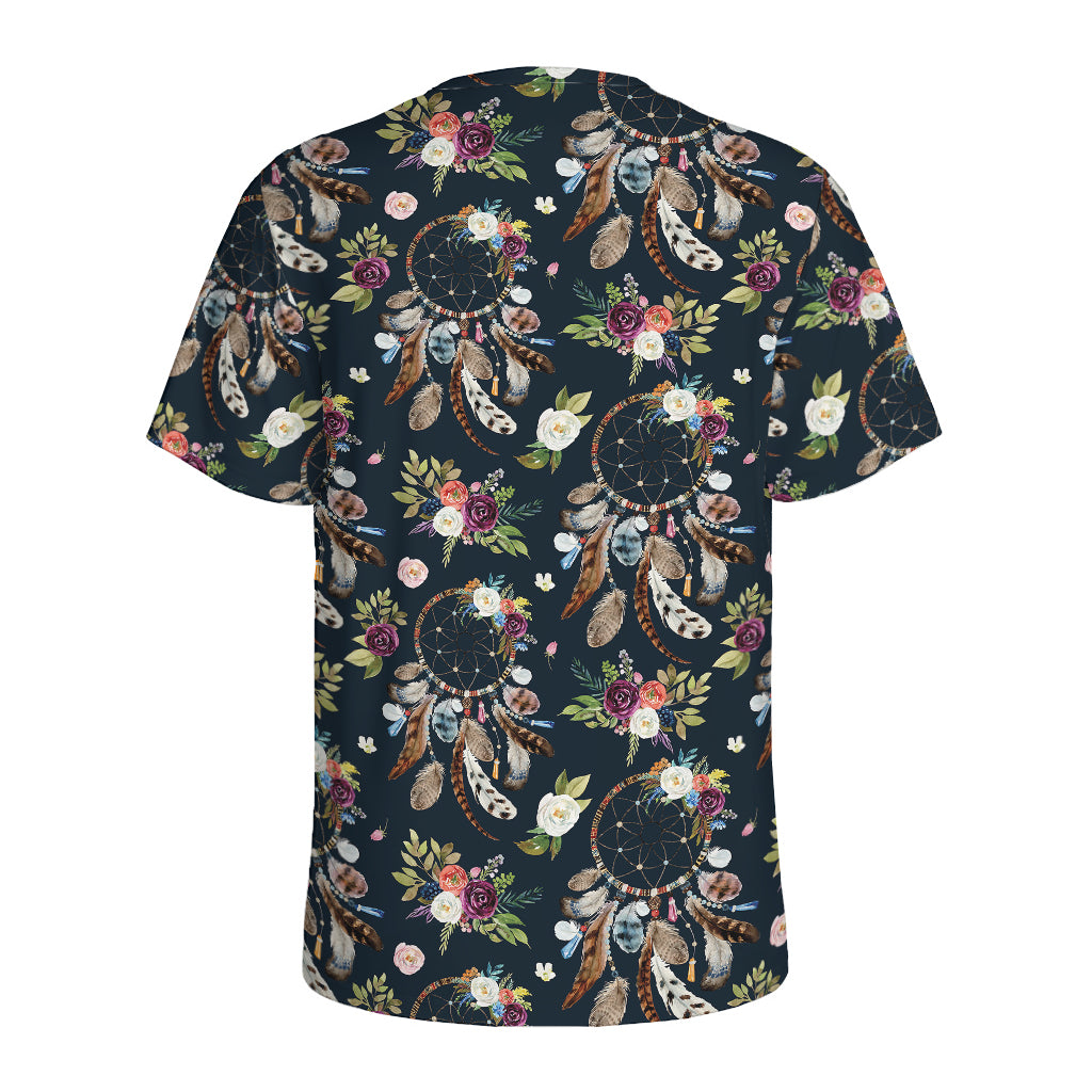 Flower Dream Catcher Pattern Print Men's Sports T-Shirt