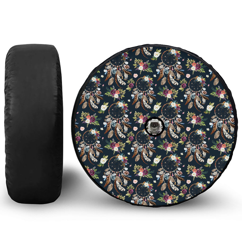 Flower Dream Catcher Pattern Print Tire Cover With Camera Hole