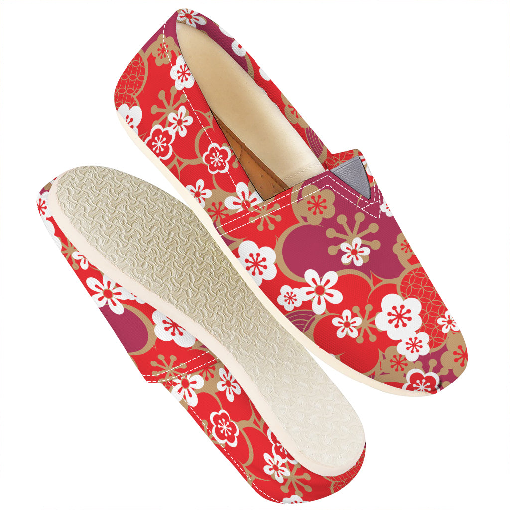 Flower Kimono Pattern Print Casual Shoes