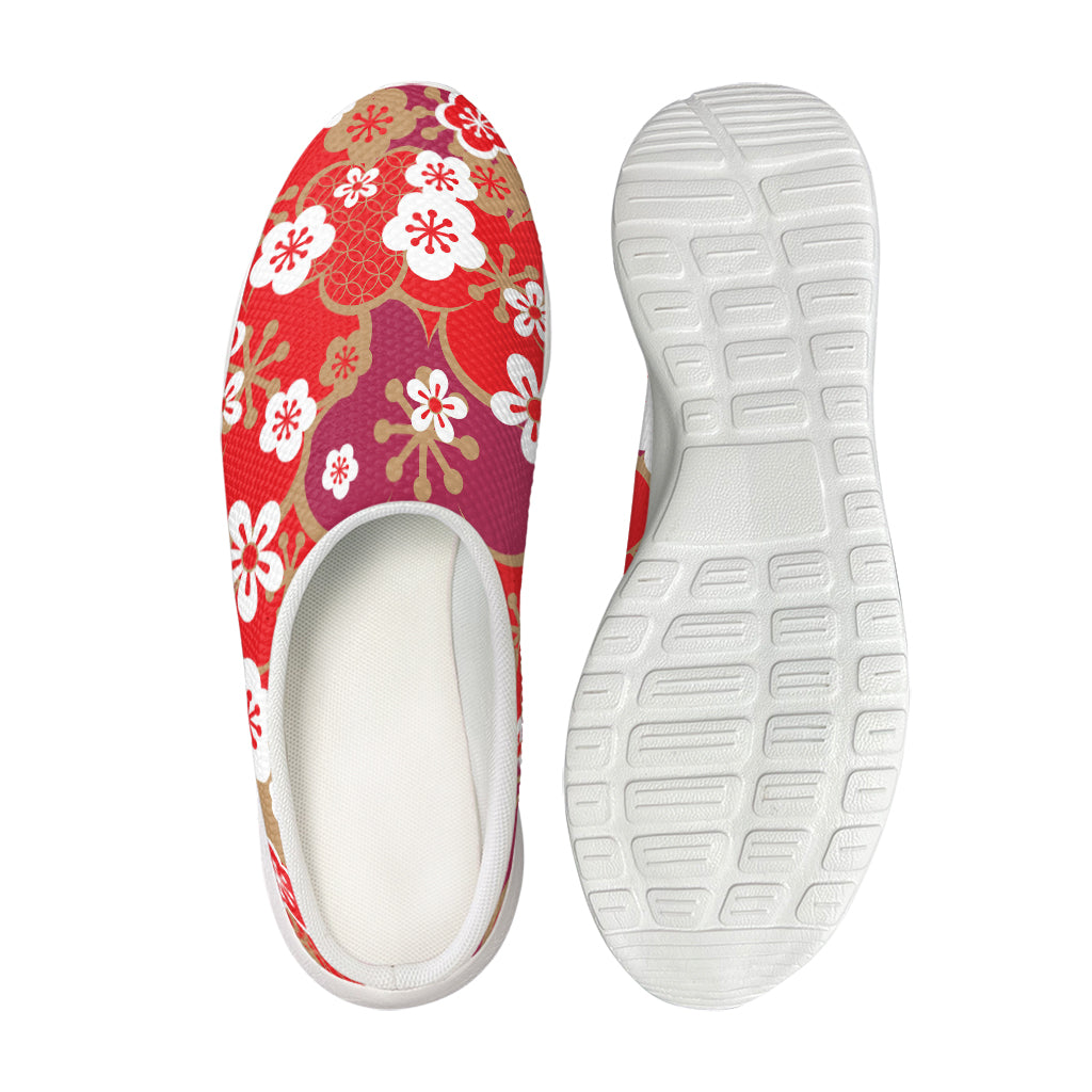 Flower Kimono Pattern Print Mesh Casual Shoes