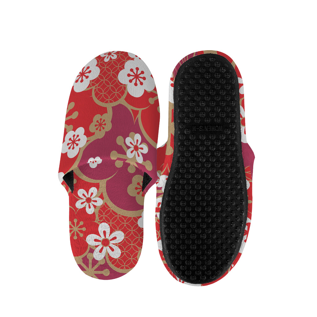 Flower Kimono Pattern Print Slippers