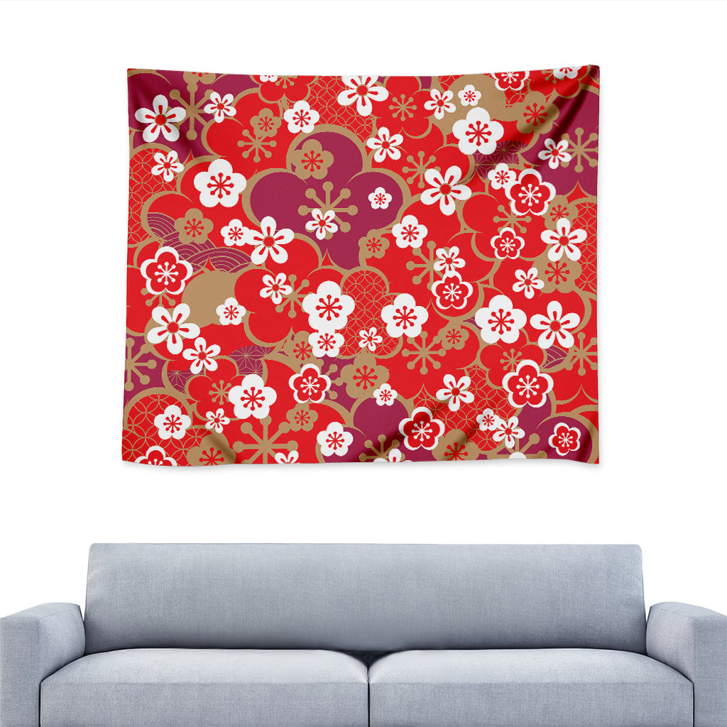 Flower Kimono Pattern Print Tapestry