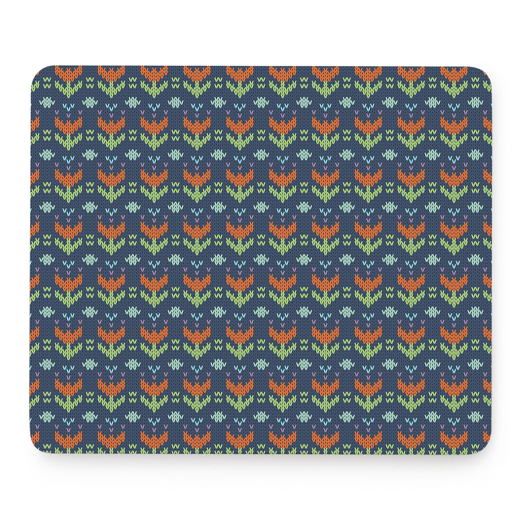 Flower Knitted Pattern Print Mouse Pad