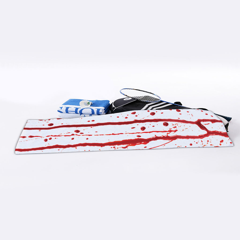 Flowing Red Blood Print Sports Towel