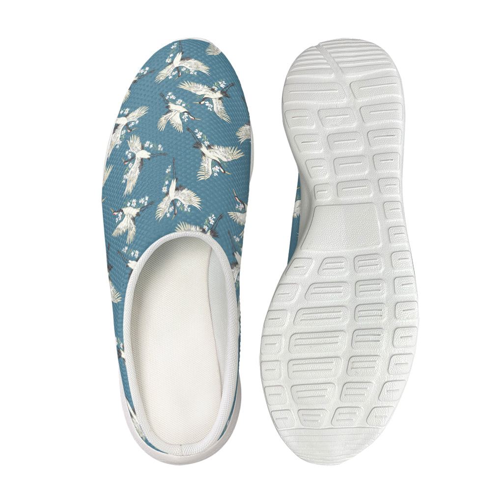 Flying Crane Bird Pattern Print Mesh Casual Shoes