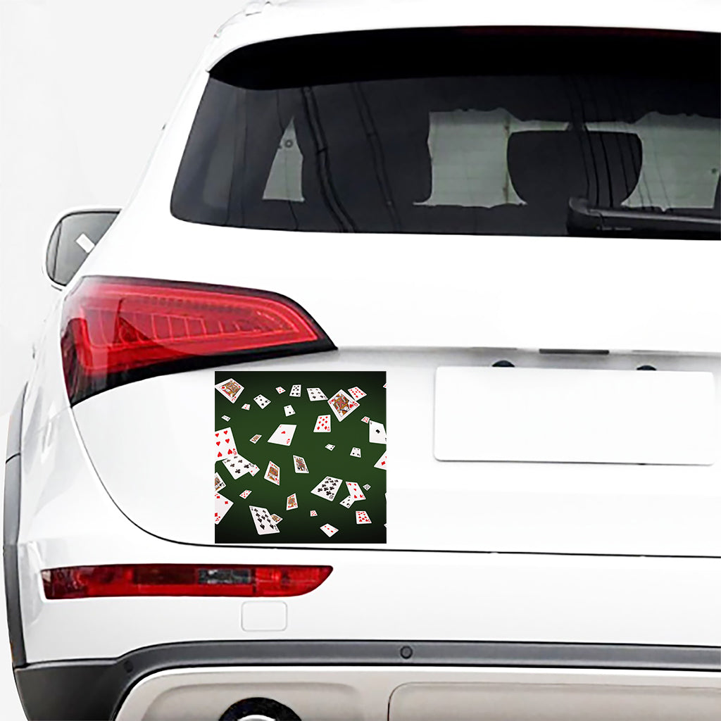 Flying Poker Cards Print Car Sticker