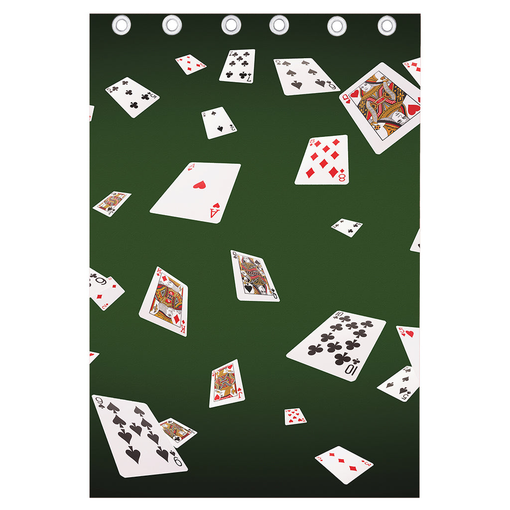 Flying Poker Cards Print Curtain
