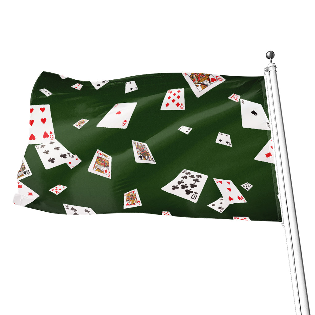 Flying Poker Cards Print Flag