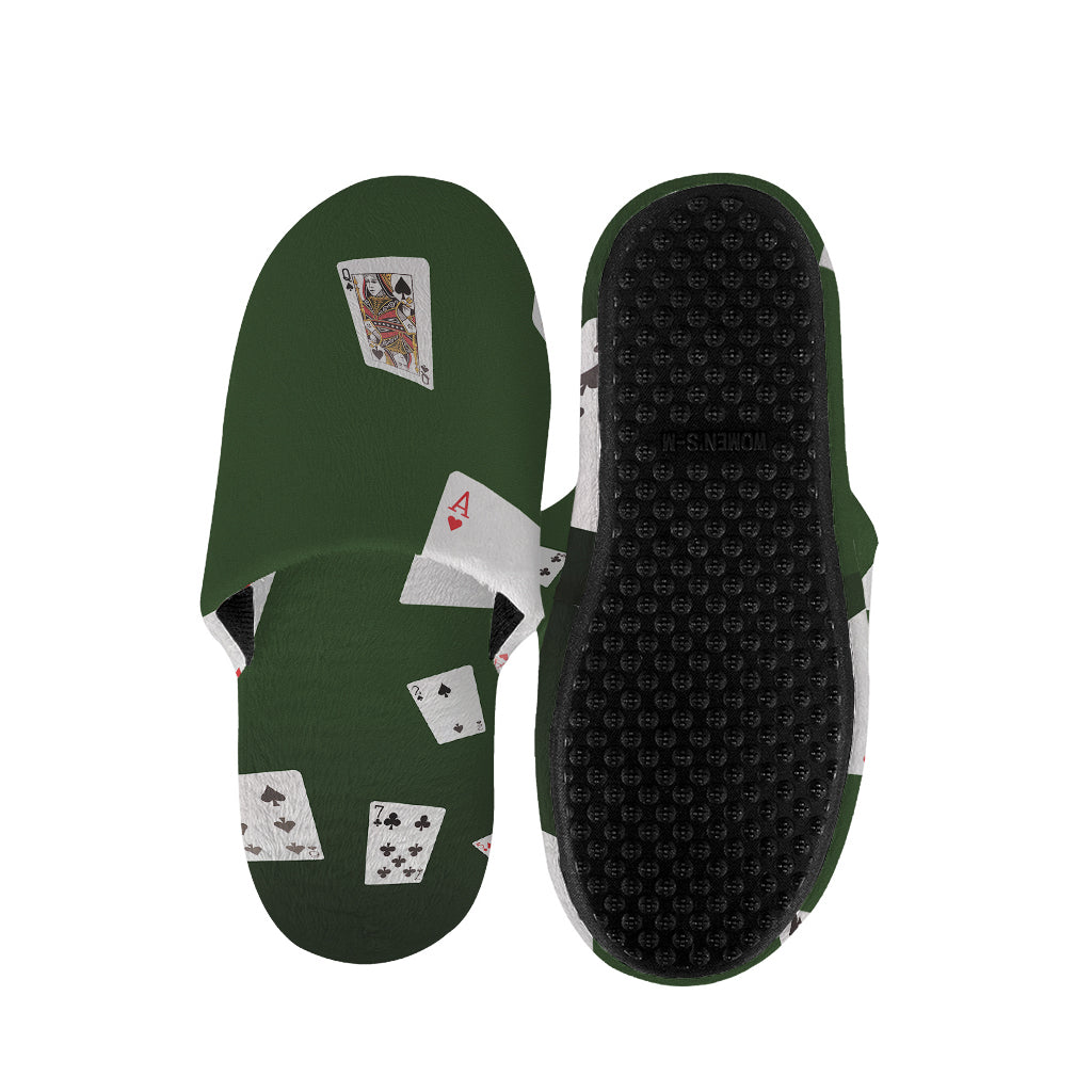 Flying Poker Cards Print Slippers