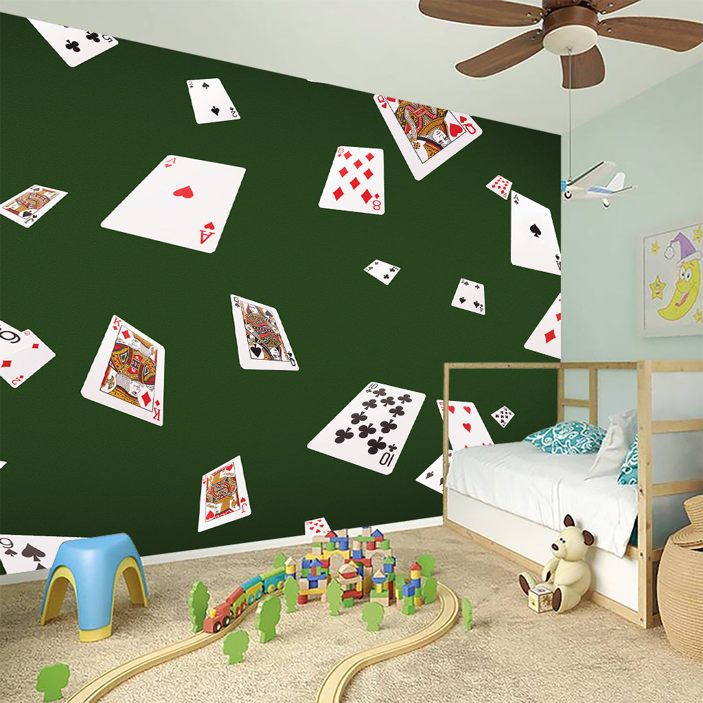 Flying Poker Cards Print Wall Sticker