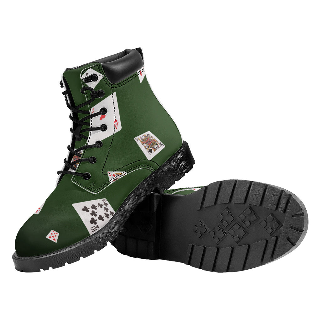 Flying Poker Cards Print Work Boots