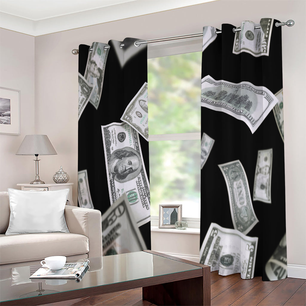Flying USD Print Extra Wide Grommet Curtains