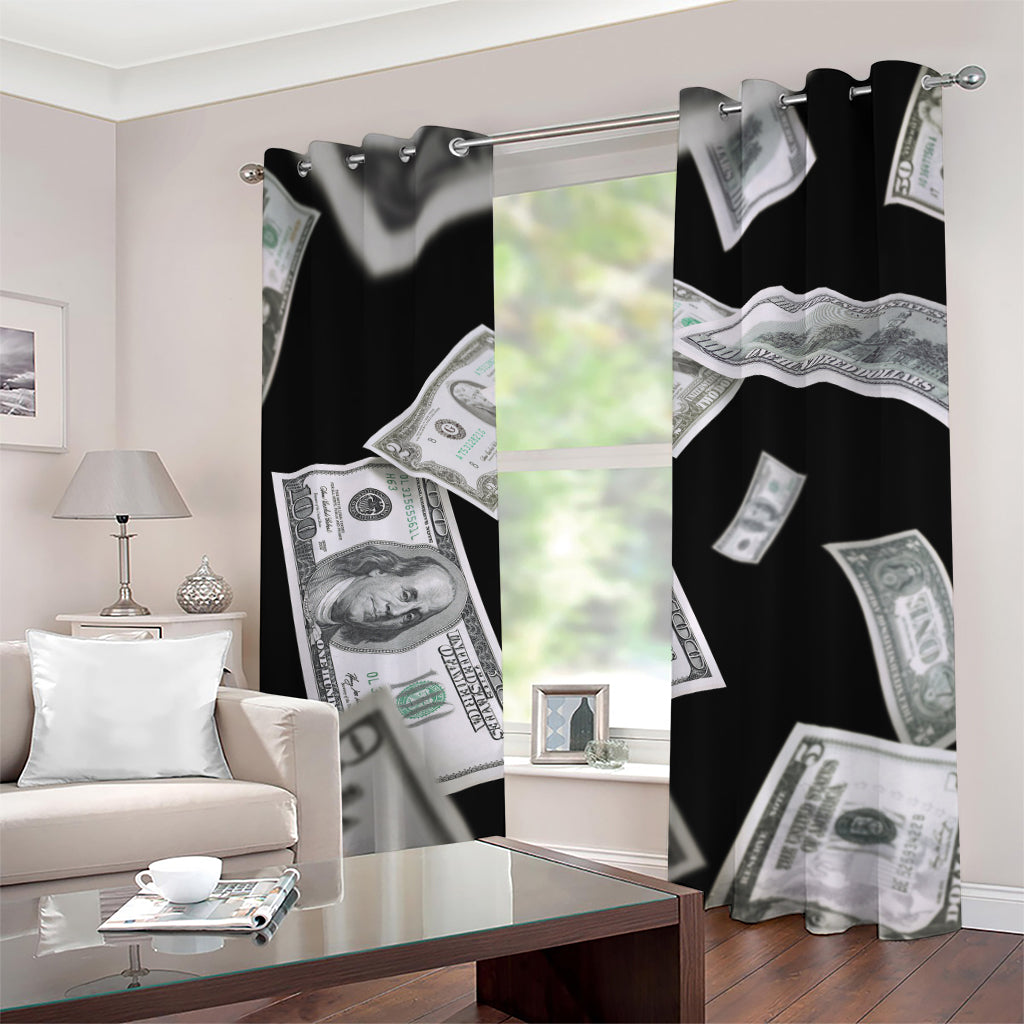 Flying USD Print Grommet Curtains