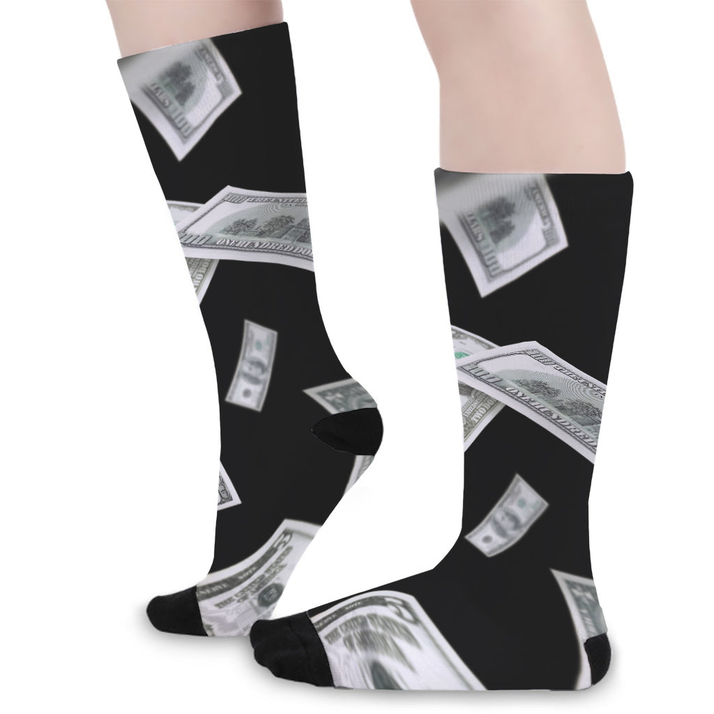 Flying USD Print Long Socks